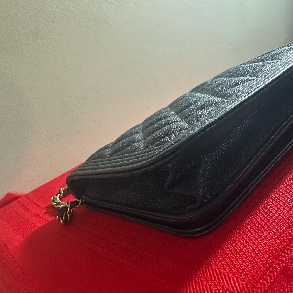 CHANEL Blue and Gold Quilted Crossbody Bag - Picture 9 of 9